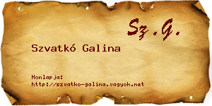 Szvatkó Galina névjegykártya